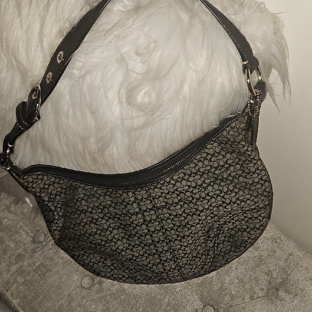Coach Black and Gray Shoulder Bag